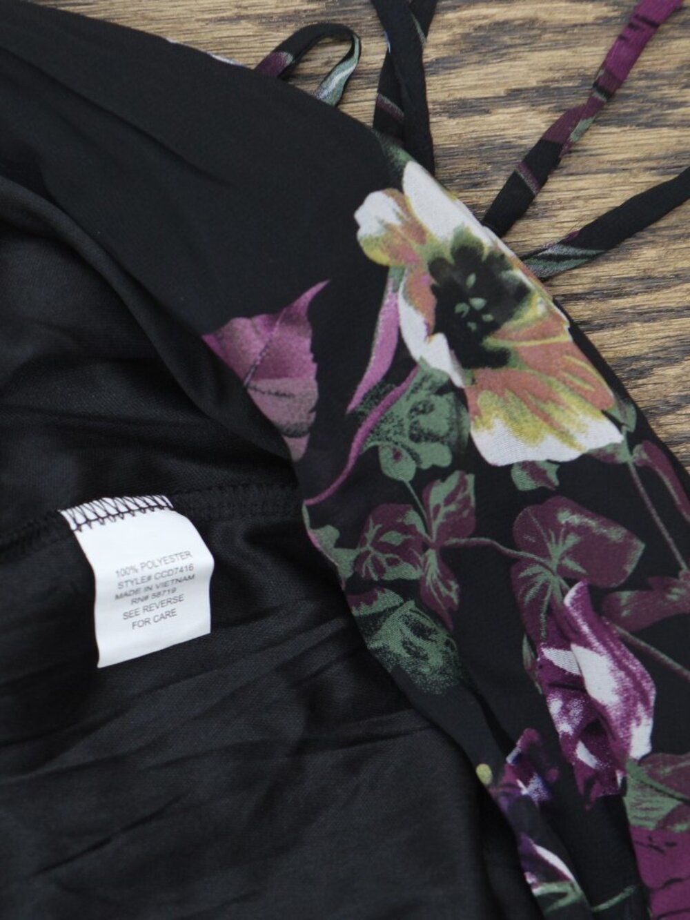 Ny Collection Black Ny Collection Short Sleeve Chiffon Wrap Maxi M Sz M - Picture 4 of 4